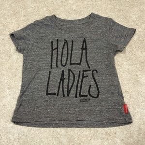 PREFRESH TODDLER BOYS TSHIRT “HOLA LADIES” IN GRAY WITH BLACK LETTERING SIZE 3T